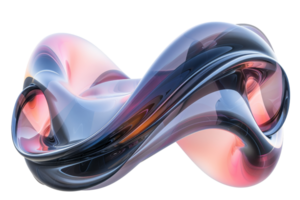 A large, abstract, colorful, and shiny object that looks like a spiral. It is made of glass and has a shiny, reflective surface. The object appears to be a piece of art or a decorative item png