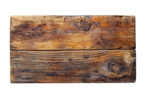 A wooden board with a grainy texture and a few scratches. The board is brown and has a rustic feel to it png
