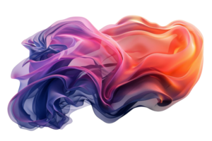 A colorful, flowing piece of fabric with a purple, blue, and orange hue. The fabric appears to be a piece of cloth that is being used as a background for a photo png