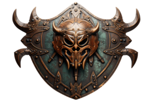 A large, scary looking helmet with horns and a skull on it. The helmet is made of metal and has a lot of spikes png