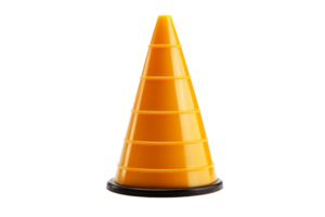 High-quality image of an orange traffic cone isolated on a transparent background. ideal for road safety and construction themes. png