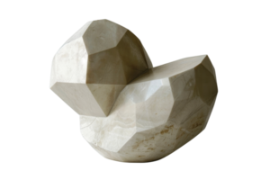 A large white stone sculpture with a diamond shape. The sculpture has a unique and interesting shape, which makes it stand out. The sculpture's form and texture give it a sense of depth and dimension png
