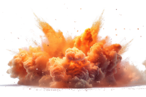A large orange cloud of smoke is billowing out of a volcano. The scene is dramatic and intense, with the orange smoke filling the sky and creating a sense of danger and destruction png