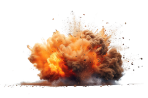 A large explosion is depicted in the image, with a lot of debris and smoke. The scene is intense and chaotic, with the explosion creating a sense of danger and destruction png