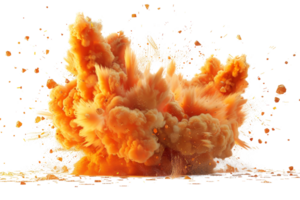 A large orange cloud of smoke is blowing in the wind. The smoke is orange and billowing, creating a sense of chaos and destruction. The scene is dramatic and intense png