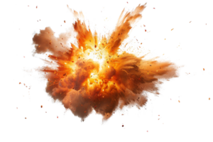 A large explosion is depicted in the image, with a lot of debris and smoke flying in the air. The explosion is so powerful that it has created a huge cloud of dust and debris png