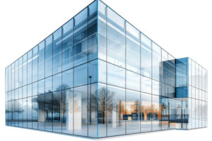 A large glass building with a lot of windows. The building is very tall and has a modern design png