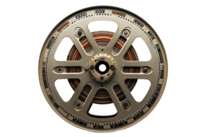A vintage looking wheel with a number of numbers on it. The wheel is old and rusty, and it is a part of a larger machine png