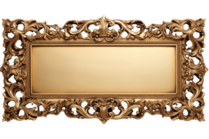 A gold framed sign with a blank space. The frame is ornate and the sign is empty png