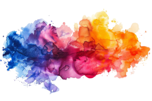 A colorful splash of paint with a rainbow of colors. The colors are bright and vibrant, creating a sense of energy and excitement. The brushstrokes are bold and expressive png