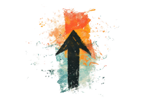 Abstract arrow design with vibrant colors, symbolizing growth and direction. Perfect for business, inspiration, and progress themes. png