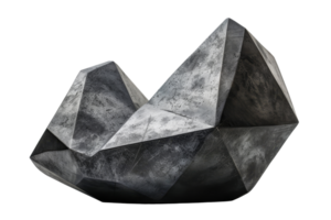 Abstract geometric sculpture in black and gray, showcasing modern design and contemporary art with sharp edges and intricate details. png