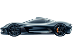 Sleek black supercar with aerodynamic design and modern features, showcasing luxury, speed, and innovation in automotive engineering. png
