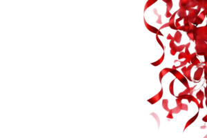 A red ribbon is falling from the sky, creating a sense of celebration and joy. The ribbon is scattered across the image, with some pieces falling towards the bottom and others towards the top png