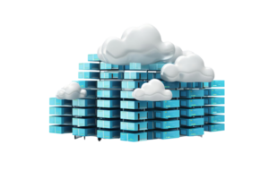 A cloud of blue and white with a lot of blue boxes stacked on top of each other. The boxes are stacked in a way that they look like they are on top of a mountain png