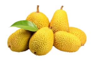 A bunch of yellow fruit with a leaf on top. The fruit is spiky and has a unique appearance png