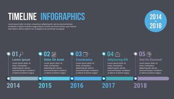 Timeline infographics template, workflow or process diagram vector