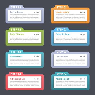 Set of infographic elements with numbers and place for your text, can be used as workflow, process, steps or options