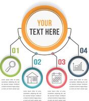 Infographic template with four steps or options, workflow, process diagram vector