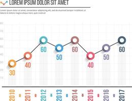 Line graph template, business infographics vector