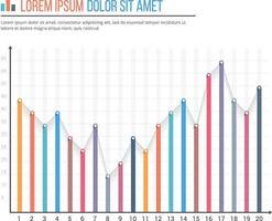Bar graph template, business infographics vector
