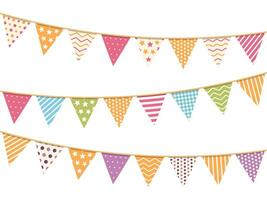Different colorful bunting for decoration of invitations, greeting cards etc, bunting flags vector