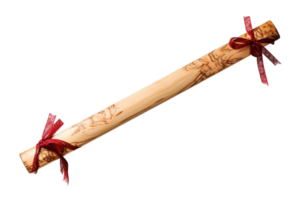 A wooden stick with red bows tied to it. The stick is long and thin, and the bows are tied in a way that makes it look like a ribbon. The image has a festive and celebratory mood png