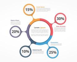Pie chart design template, business infographics for presentations and reports vector