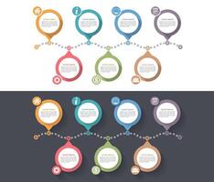 Process chart, flow chart template, workflow, steps, options vector