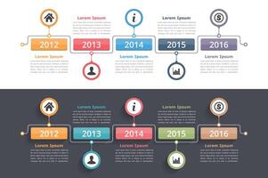 Timeline infographics design template, workflow or process diagram, flowchart vector