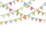 Bunting flags on white background vector