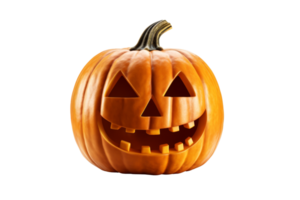 A pumpkin with a smiley face on it. The pumpkin is orange and has a stem. It looks like it's happy and ready for Halloween png