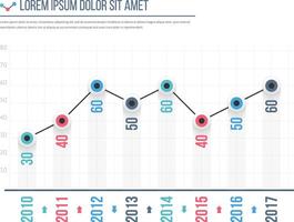 Line graph template, business infographics vector