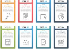 Set of infographic elements with numbers, line icons and place for your text, can be used as workflow, process, steps or options vector