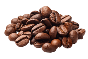 A pile of coffee beans with the beans being of different sizes. The beans are spread out and are not in a uniform shape png