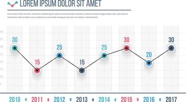 Line graph template, business infographics vector