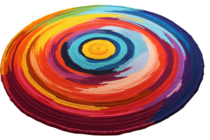 A colorful rug with a rainbow pattern. The colors are bright and vibrant, creating a cheerful and lively atmosphere png