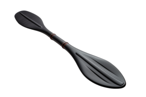 A paddle is shown in a black and red color. The paddle is long and thin png