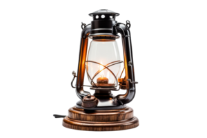 uma lanterna com uma vela dentro do isto. a vela é aceso e a lanterna é em uma de madeira base png