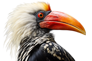 A bird with a large beak and a white head. The bird is looking at the camera png