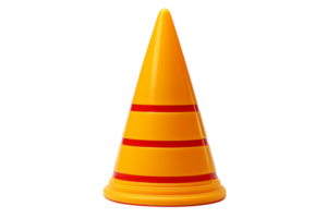 brilhante laranja tráfego cone com vermelho listras, isolado em uma transparente fundo. usava para segurança e tráfego ao controle dentro vários configurações. png