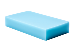 High-quality image of a blue rectangular sponge against a transparent background. Perfect for household cleaning and commercial use. png
