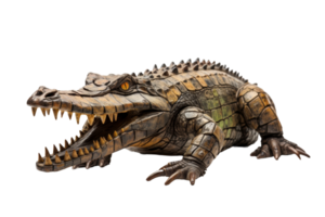 A crocodile is shown with its mouth open, looking at the camera. The crocodile is large and has a menacing appearance png