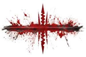 A red and black line with a red arrow pointing to the right. The line is splattered with red paint, giving it a chaotic and violent appearance. The red and black colors evoke a sense of danger png