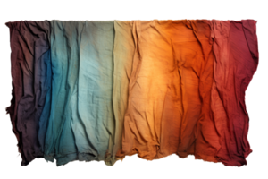 A colorful piece of fabric with a rainbow pattern. The colors are bright and vibrant, creating a sense of energy and excitement. The fabric appears to be a piece of art, with its unique design png