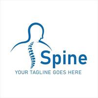 Logo with illustration of spine and human profile, designed to represent healthcare services focusing on spine, orthopedics and posture. Suitable for clinics, hospitals vector