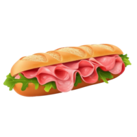 a sandwich with meat and lettuce png
