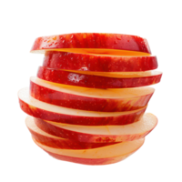 Apple slices front view full length isolate on transparency background png