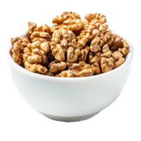 Walnuts in a bowl isolate on transparency background png