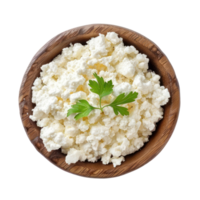 cottage cheese top view full length isolate on transparency background png